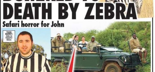 Ucciso da una zebra (Sunday Sport)