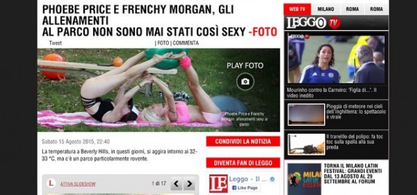 Phoebe Price e Frenchy Morgan, allenamenti sexy al parco