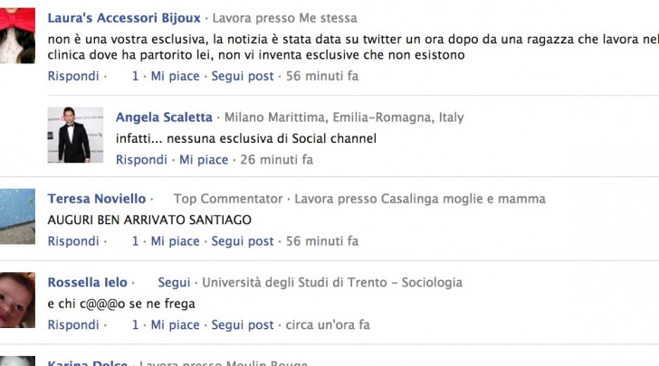 #Santiago i commenti su social chanel