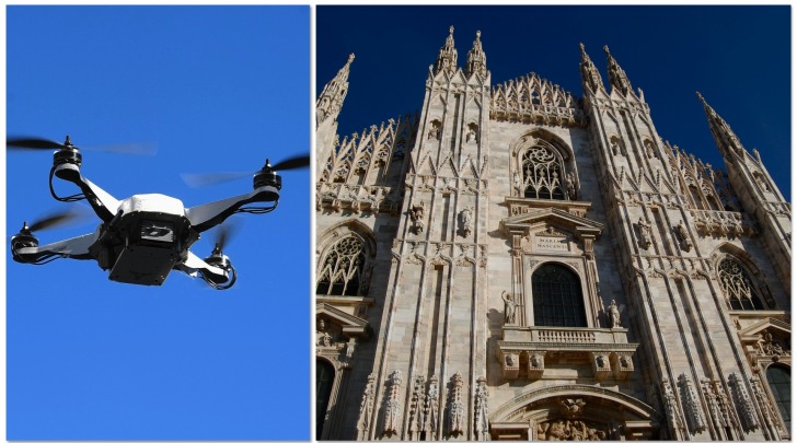 Milano, drone contro guglia maggiore del Duomo